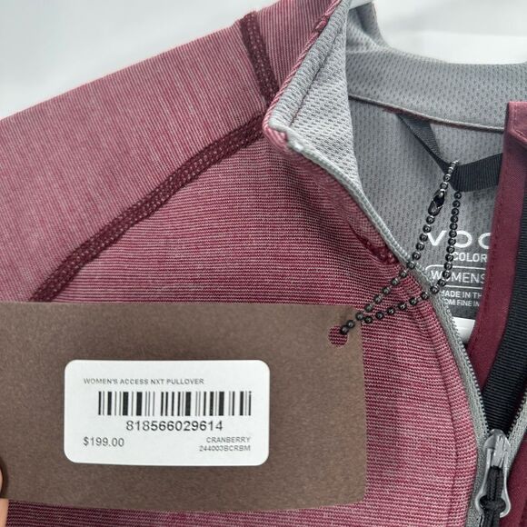 Voormi Women’s Access NXT Pullover Maroon Wool Blend Quarter Zip Medium - Picture 3 of 9